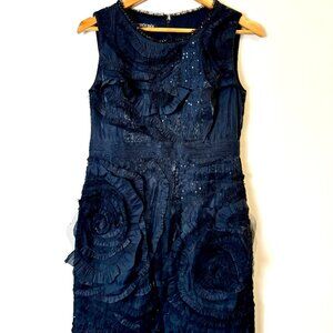 Black mini Vintage dress with beautiful flower details